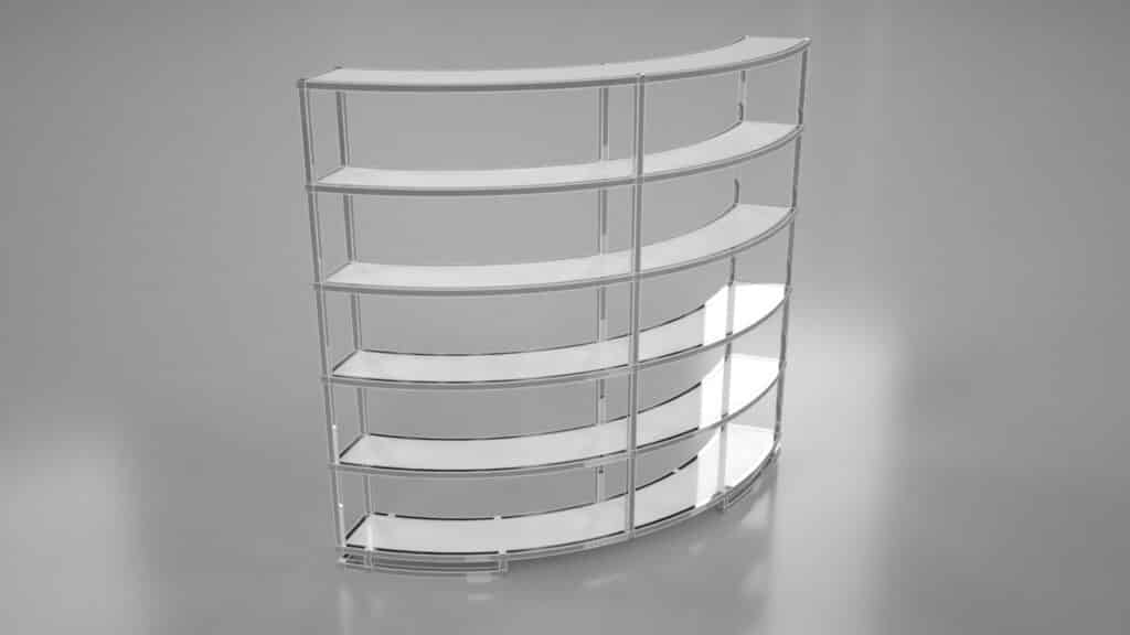 Curved Multi Tier Shelving Back Bar
