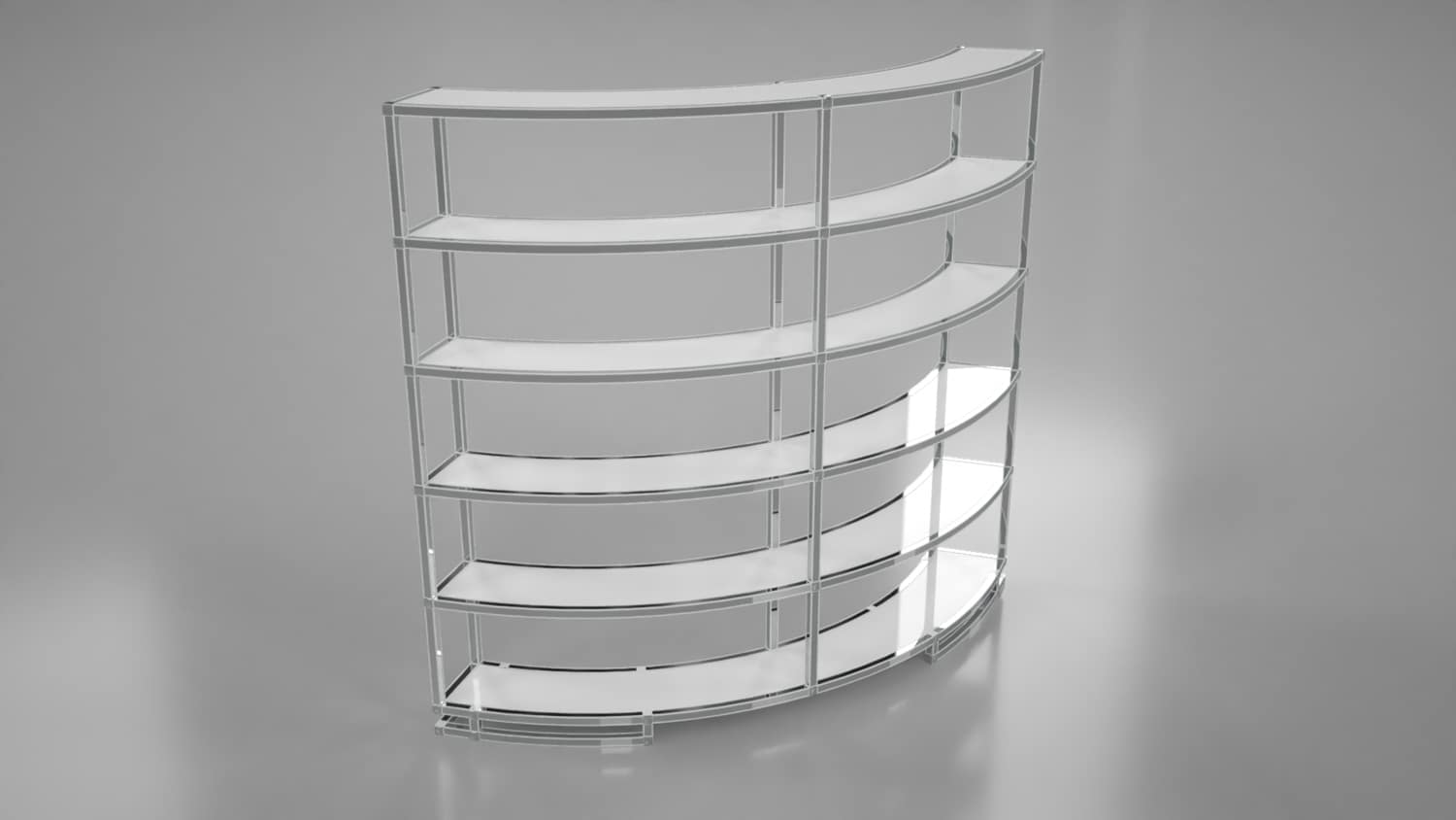 Curved Multi Tier Shelving Back Bar