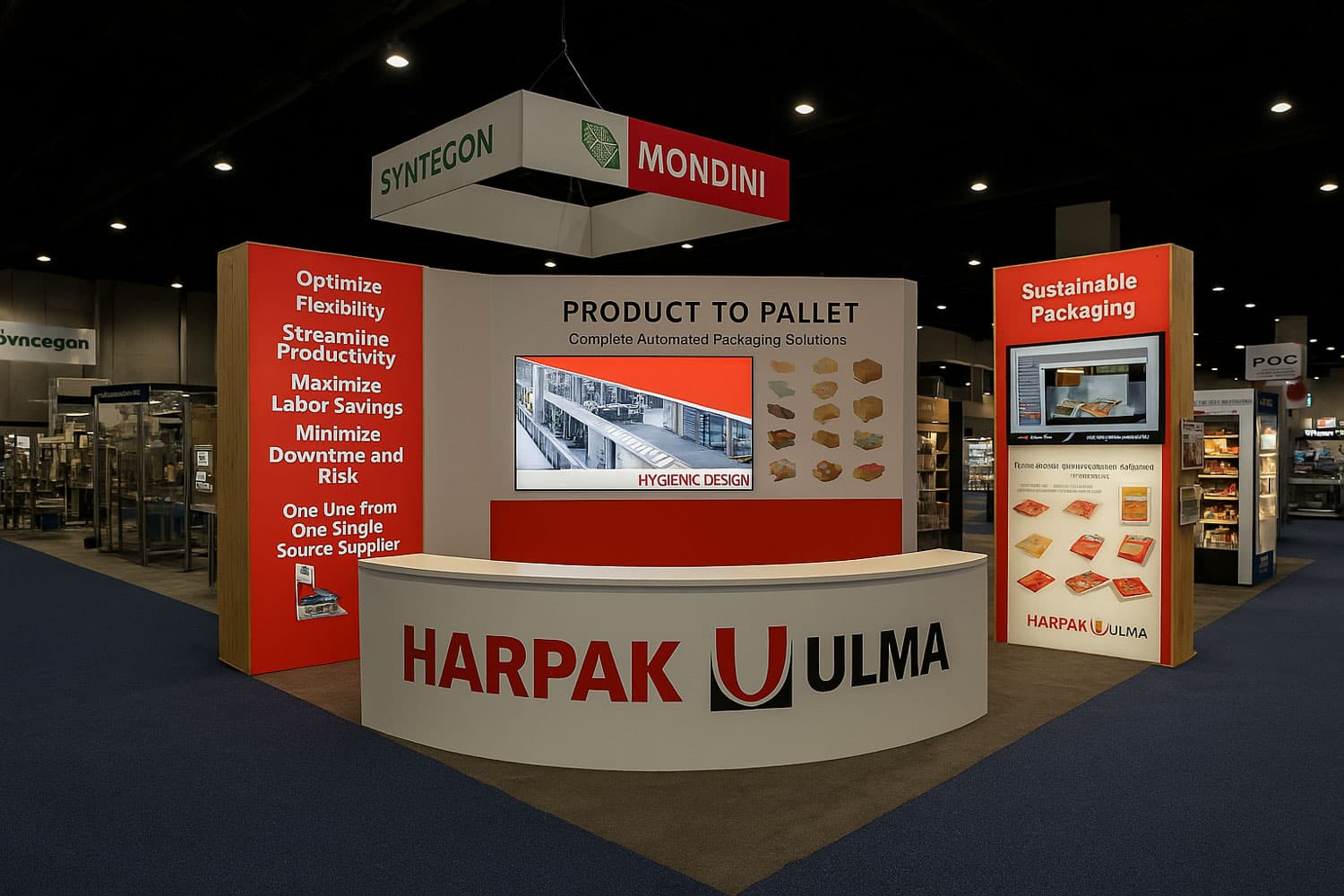 Modern trade show booth ideas featuring experiential marketing design, illuminated branding, modular fabrication, and interactive event environments.