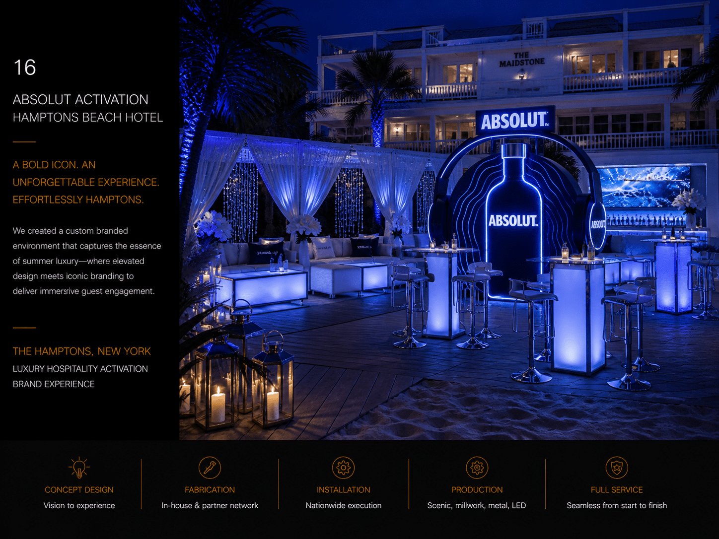 Custom experiential fabrication company building branded trade show booths, event displays, immersive activations, and experiential marketing environments.
