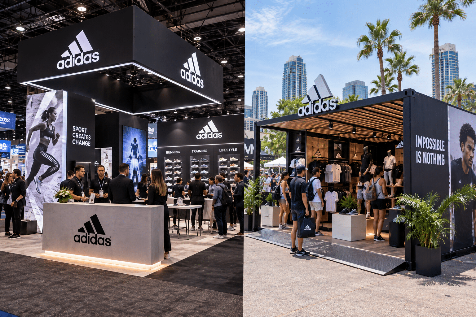 Custom trade show booths.
