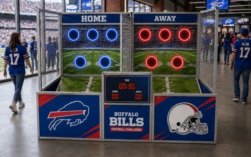 Interactive event game activation featuring branded engagement, custom fabrication, attendee participation, and experiential marketing design.
