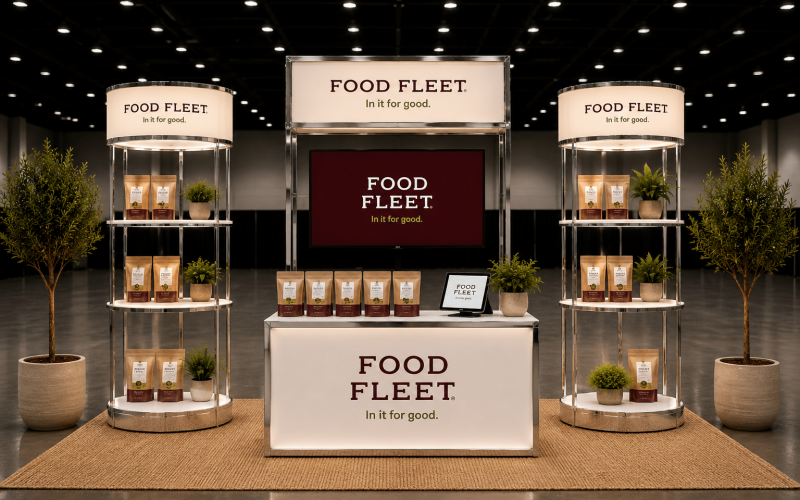 Trade show engagement ideas featuring interactive booth experiences, branded activations, attendee participation, and experiential marketing design.