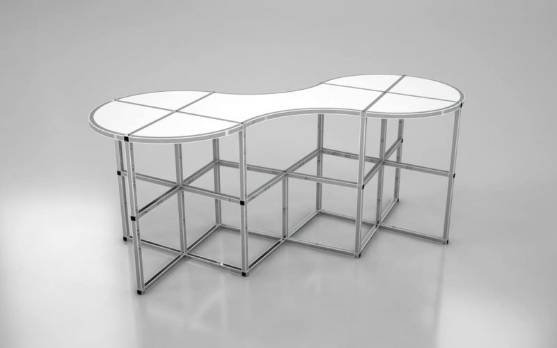 8ft-crazy-8-cocktail-table-white-and-silver