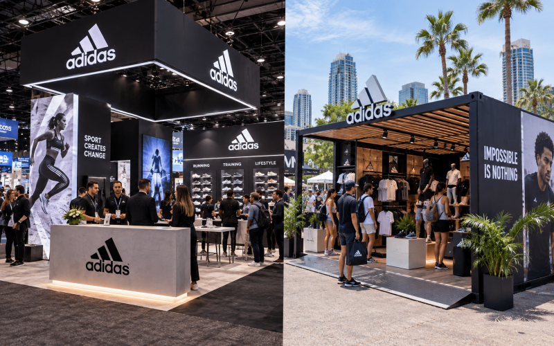 Custom trade show booths.