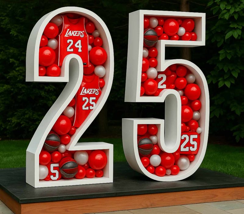 Giant Numbers Filled with Decor