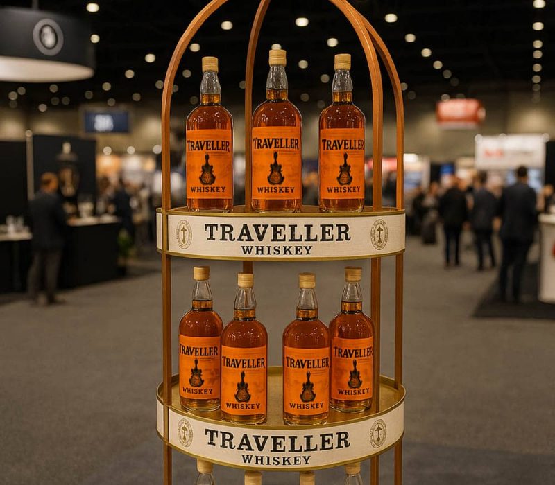 Traveller Whiskey Liquor Bottle Display