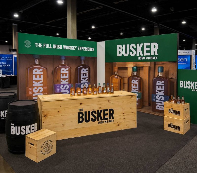 Busker Irish Whiskey Trade Show Display