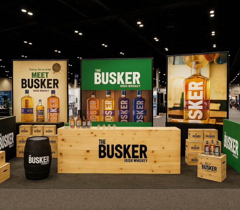 Busker Irish Whiskey Trade Show Display