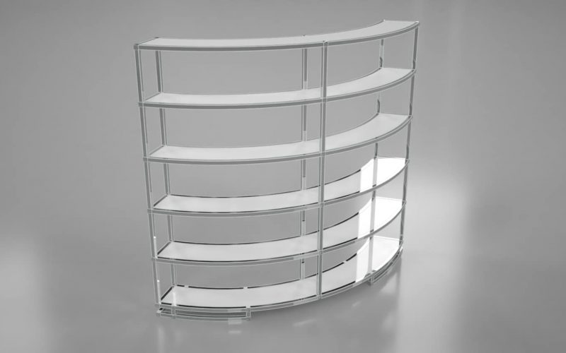 Curved Multi Tier Shelving Back Bar