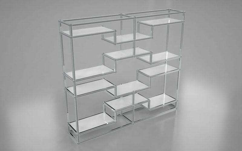 Staggered Shelving Back Bar